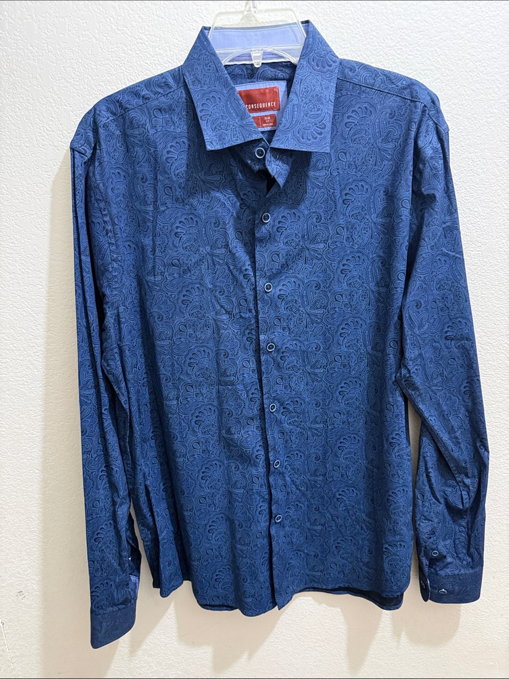 Men's Long-Sleeve Paisley Dress Shirt